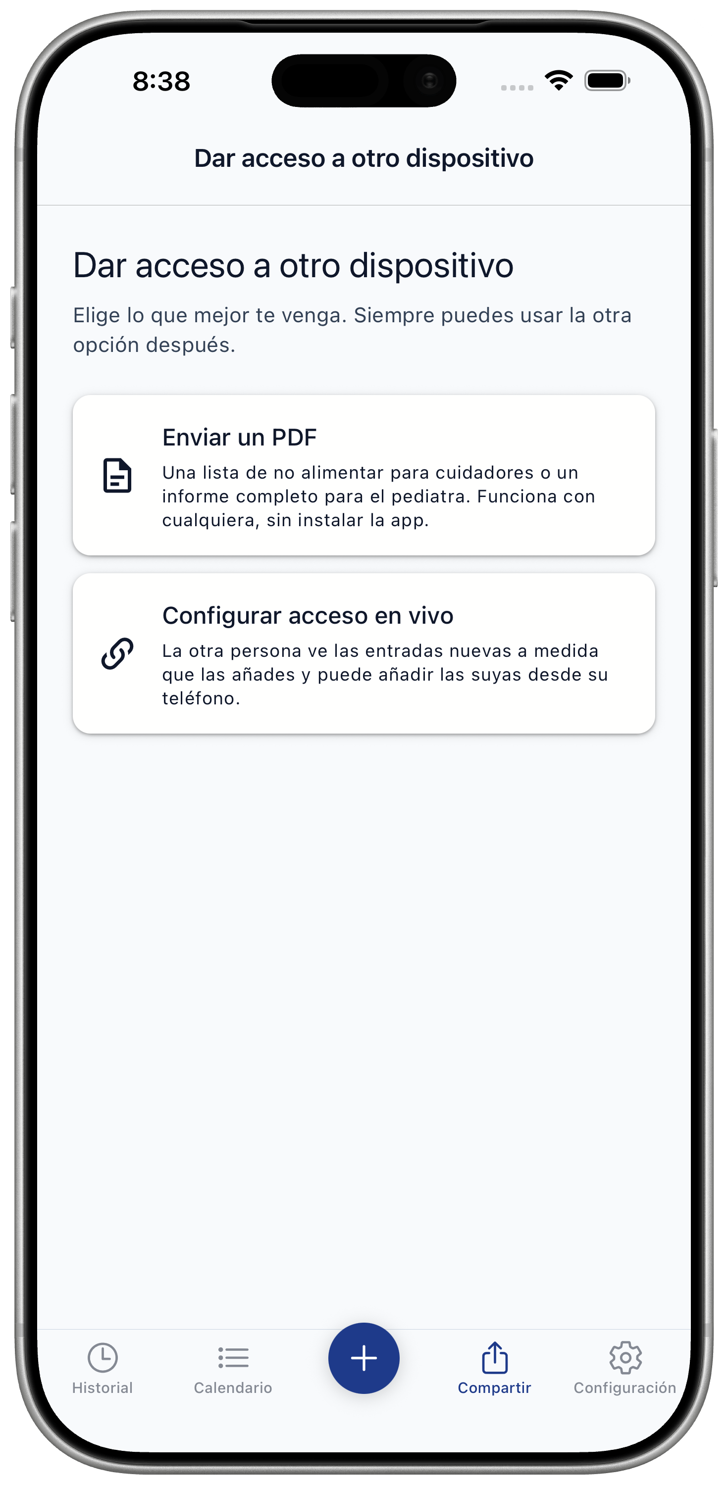 Give access screen