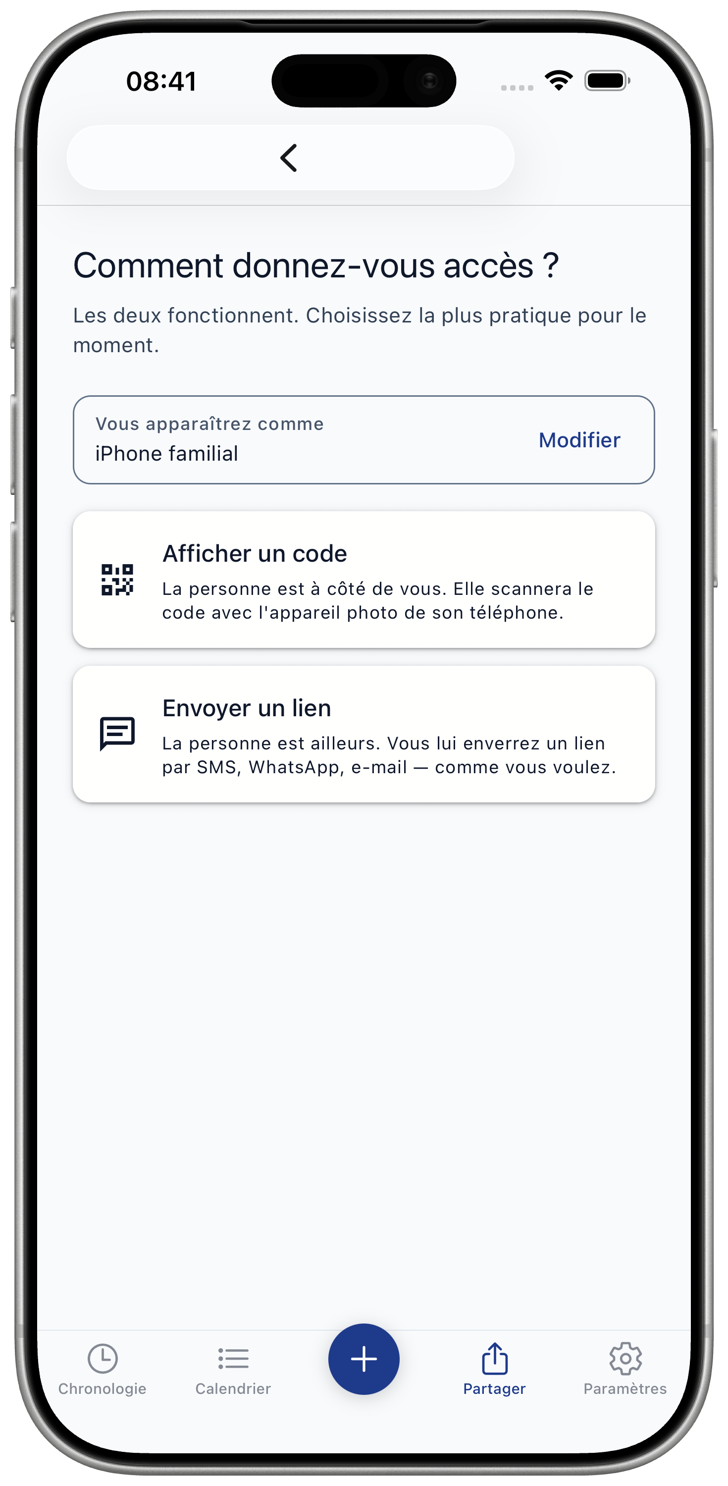 Code and link screen