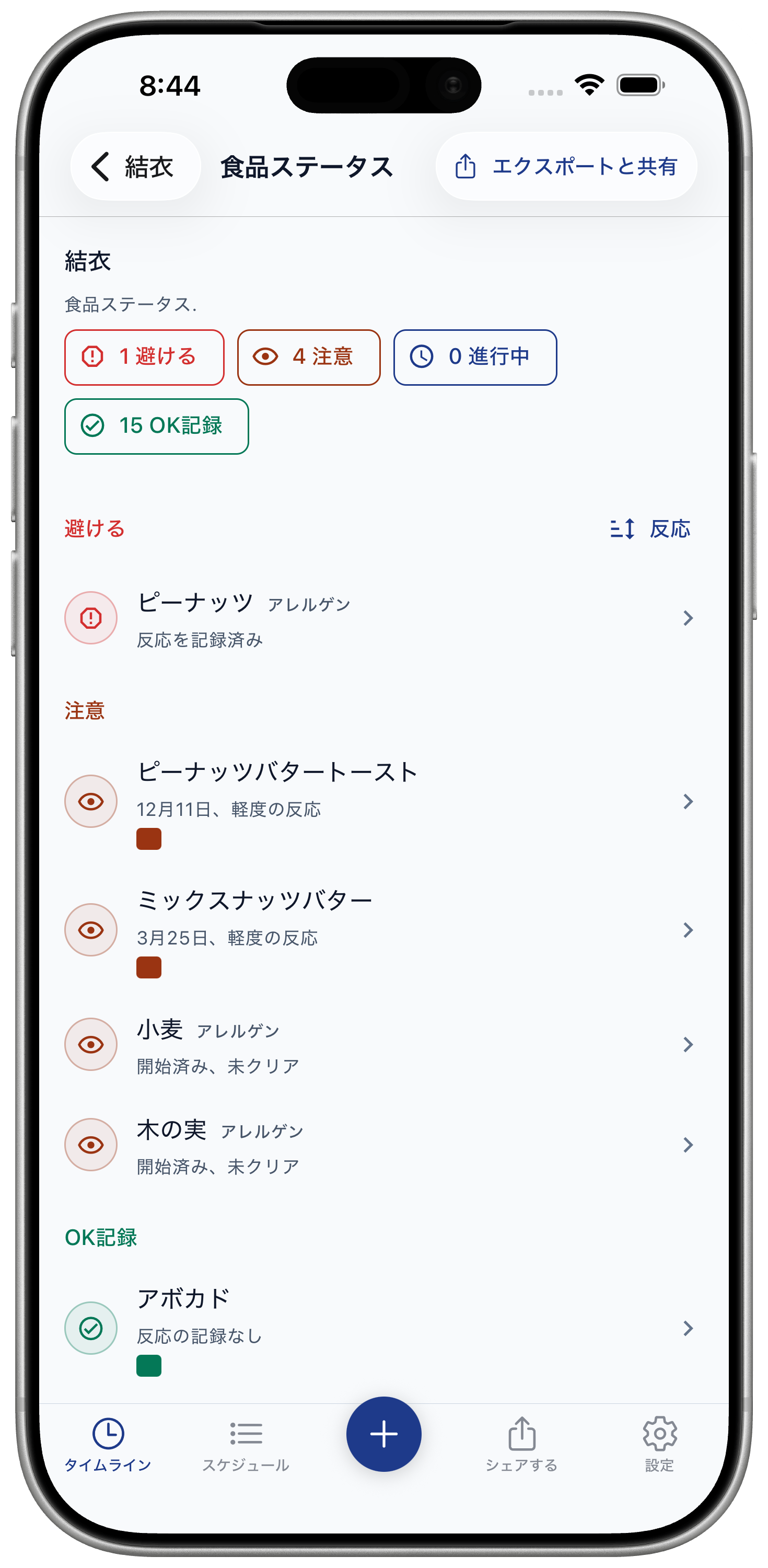 フードステータスを確認する