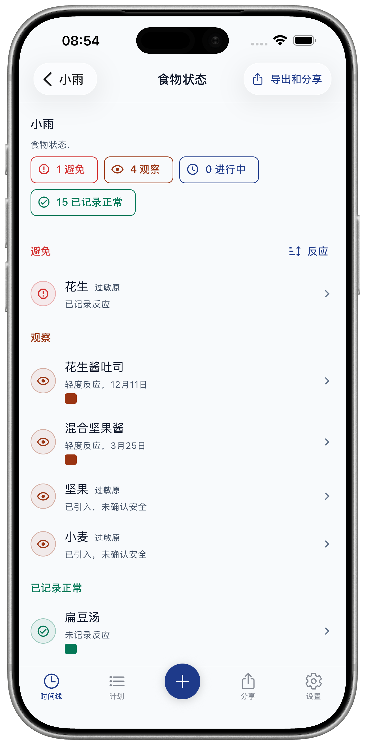 查看食物状态